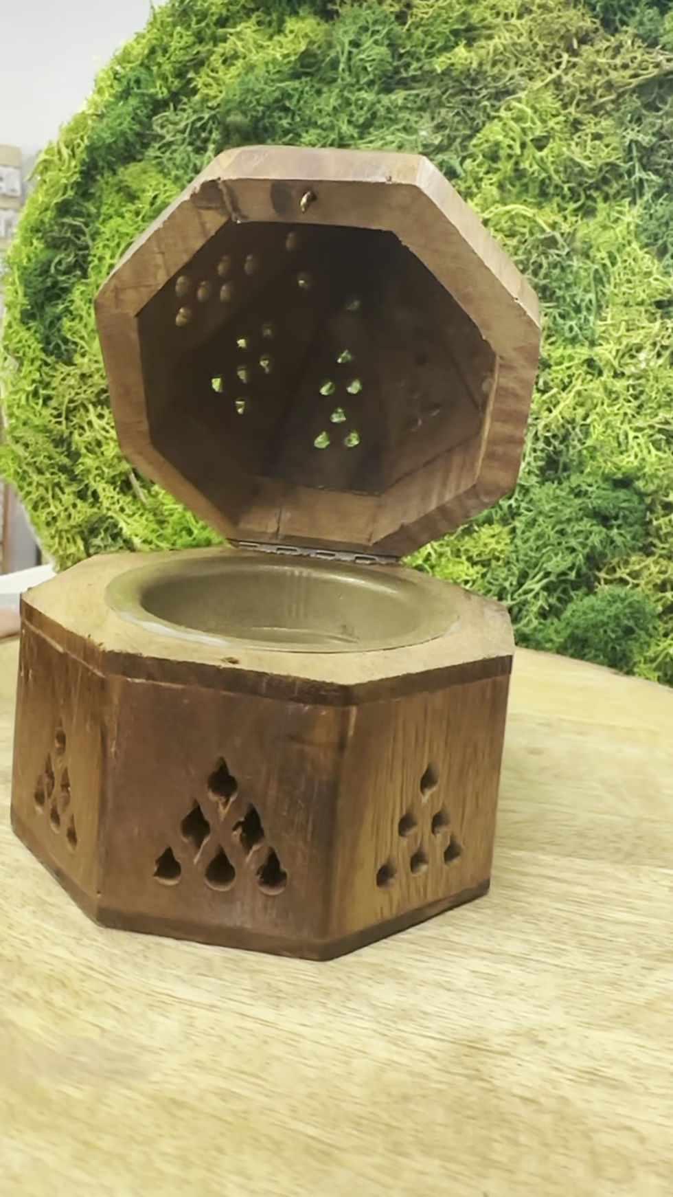 Thumbnail: Wooden Temple Coffin Incense Holder