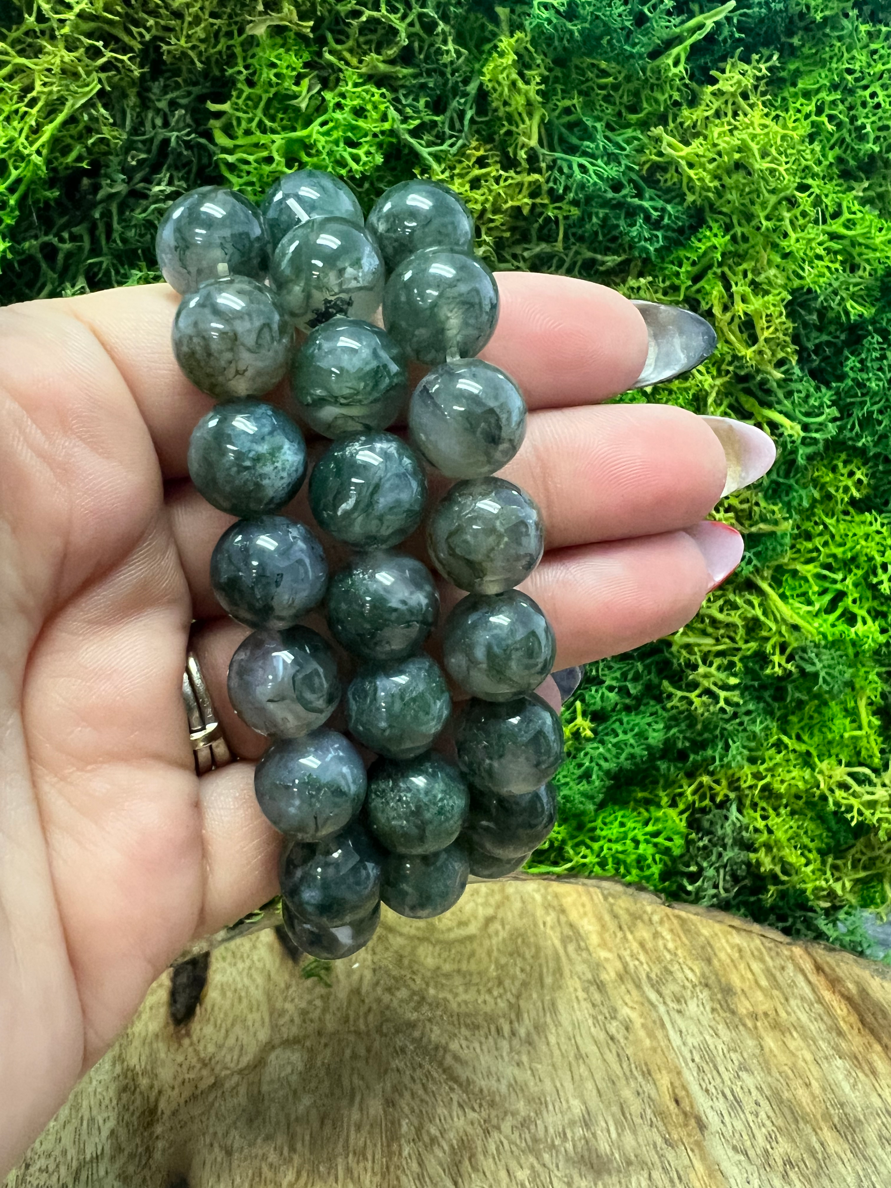 Moss Agate (10mm) Bracelet