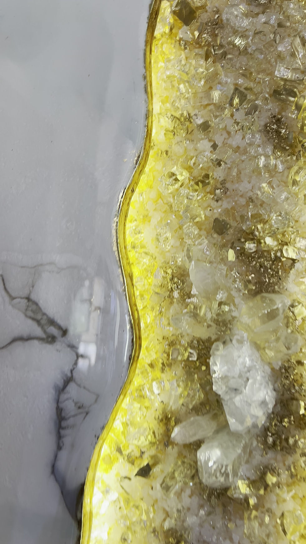 Thumbnail: Malachite River. Resin Geode with LED lights 
