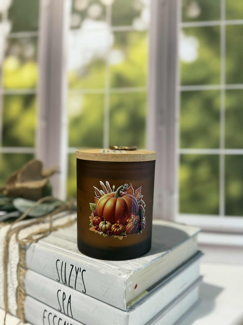 Miniatura: Pumpkin Pie Soy Blend Candle Amber Jar Suzy’s Spa Essentials