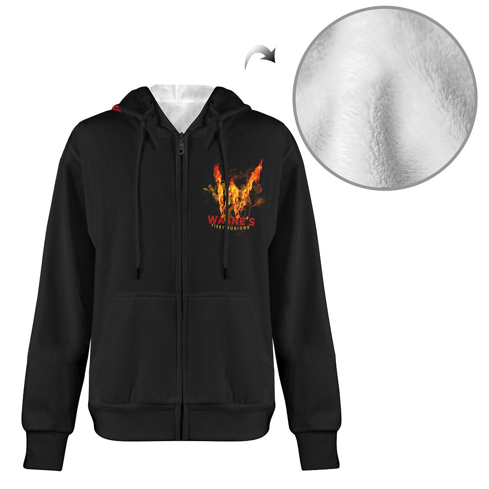 Thumbnail: Waynes Fiery Fusions Zipup Hoodie Blk Men's Fleece Full-Zip Hoodie (Model H60)