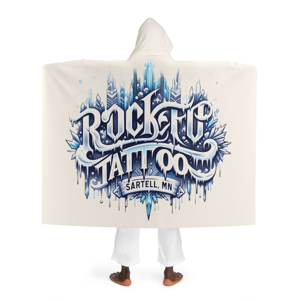 Unisex RocketUp Hooded Sherpa Fleece Blanket