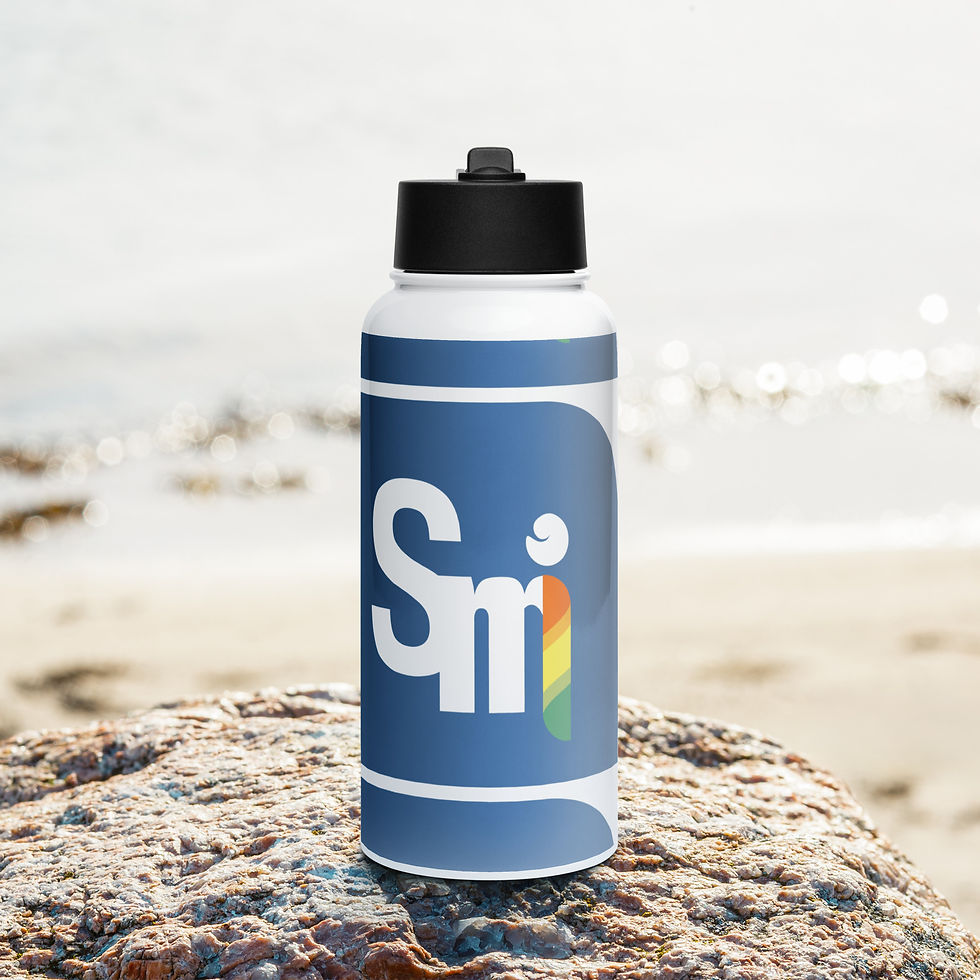 Stainless steel water bottle with a straw lid