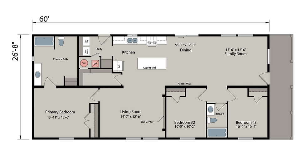 The Whitepine 3 bedroom home floor plan Great Falls MT