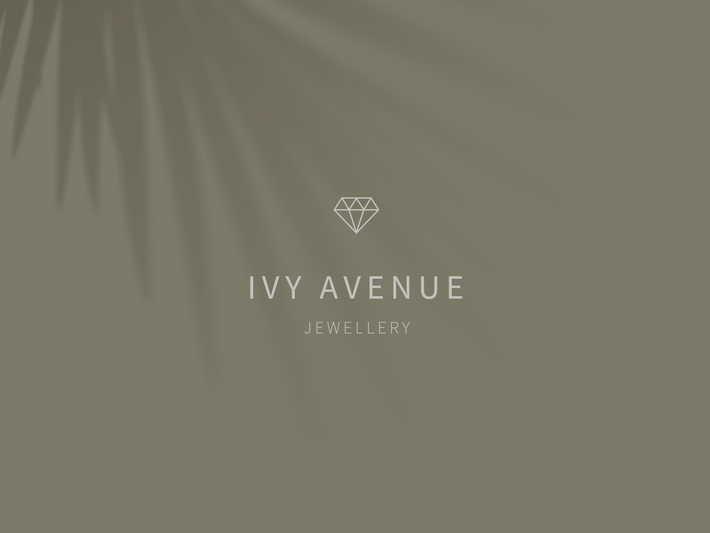 Minimalist and elegant logo for Ivy Avenue Jewellery, featuring clean lines that convey luxury and timeless sophistication.