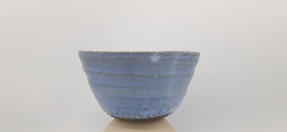 Miniature : Bol moyen, bleu poudré et blanc - base terre