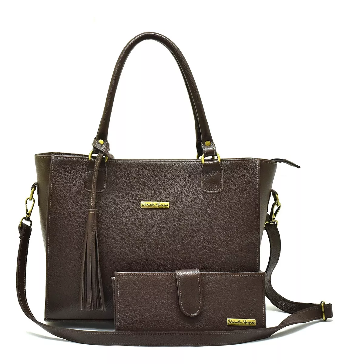 Bolsa Feminina GrandeE Carteira Couro Legitimo