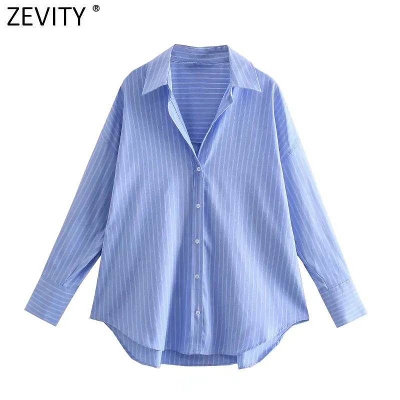 camisa listrada azul feminino