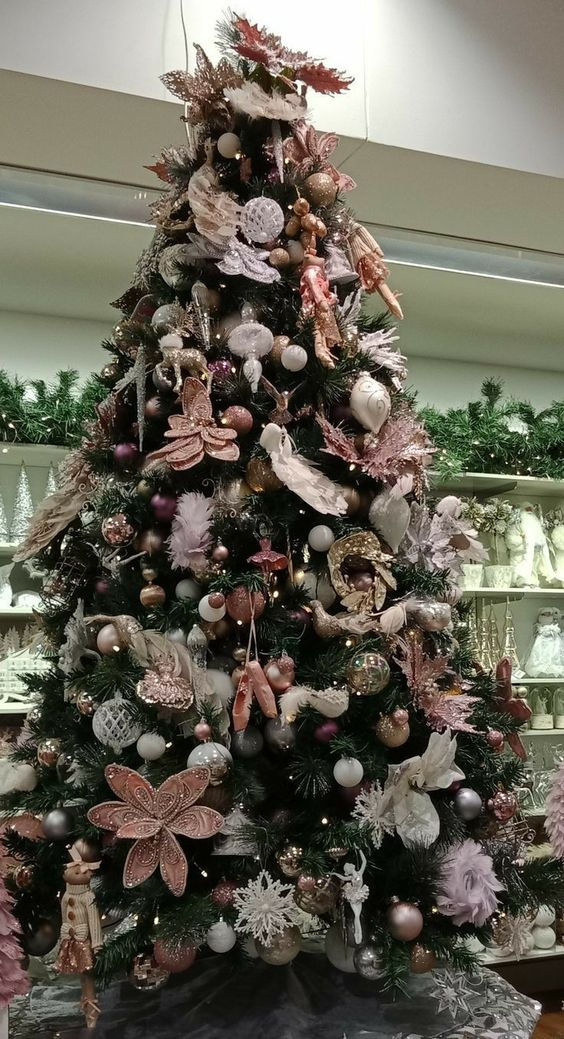 Ideias de Decoração para Árvore de Natal Rose Gold