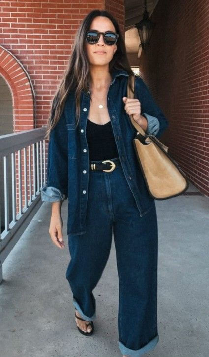 Os melhores looks jeans com jeans