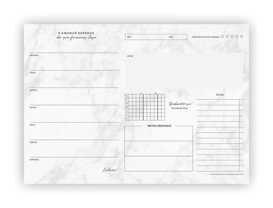 Planner de mesa para imprimir