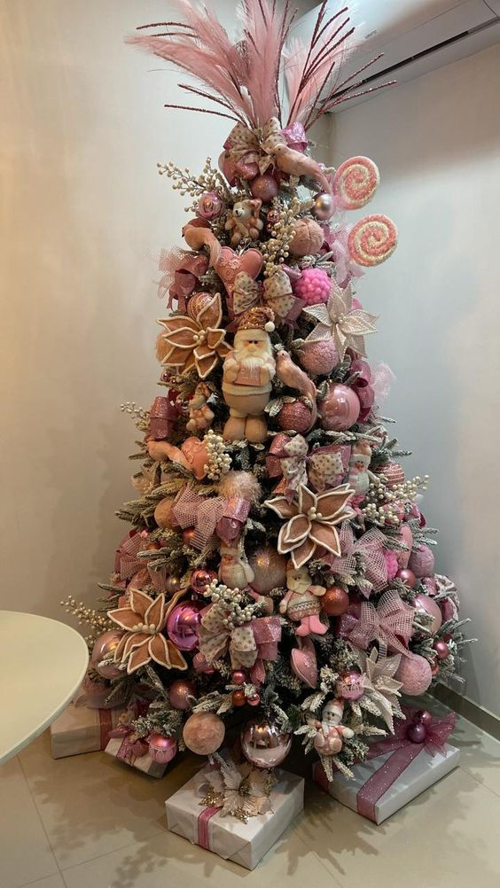 Ideias de Decoração para Árvore de Natal Rose Gold