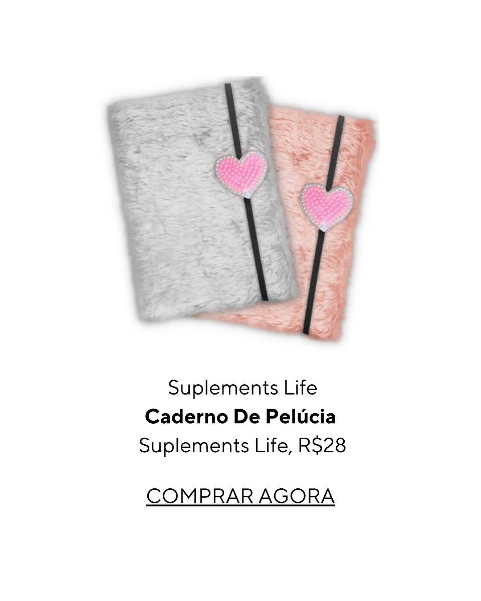 Caderno De Pelúcia c/ Coração Fofo 1/4 Para Diário Agenda