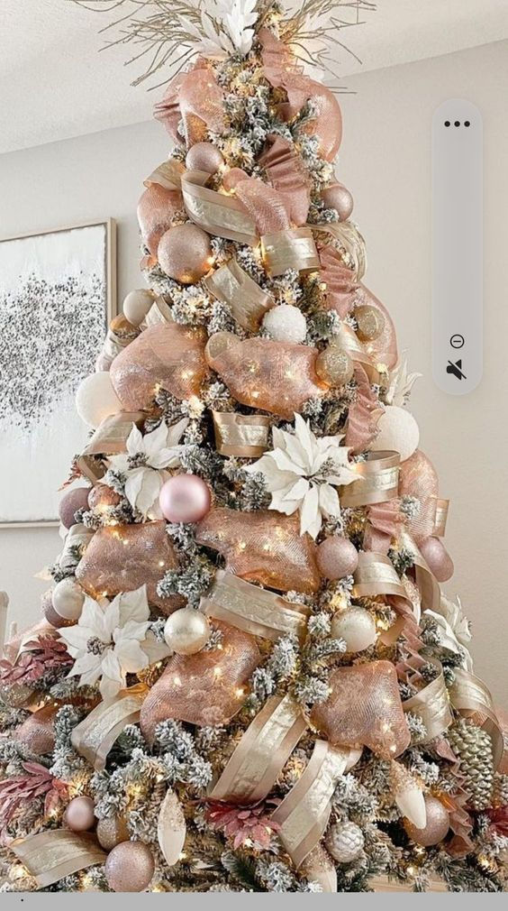 Ideias de Decoração para Árvore de Natal Rose Gold