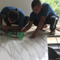 ajustes em obra em bancada em calacatta