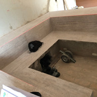 colocacao assento em travertino romano classico para sauna em Tambore 1