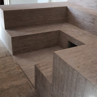 colocacao assento em travertino romano classico para sauna em Tambore 1