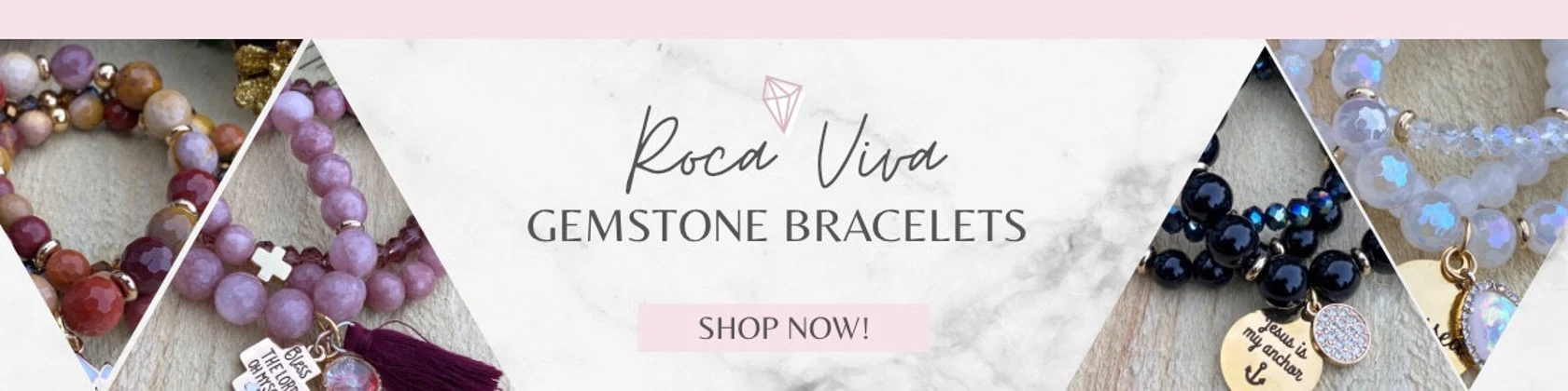 Handmade Gemstone bracelets including faith quotes