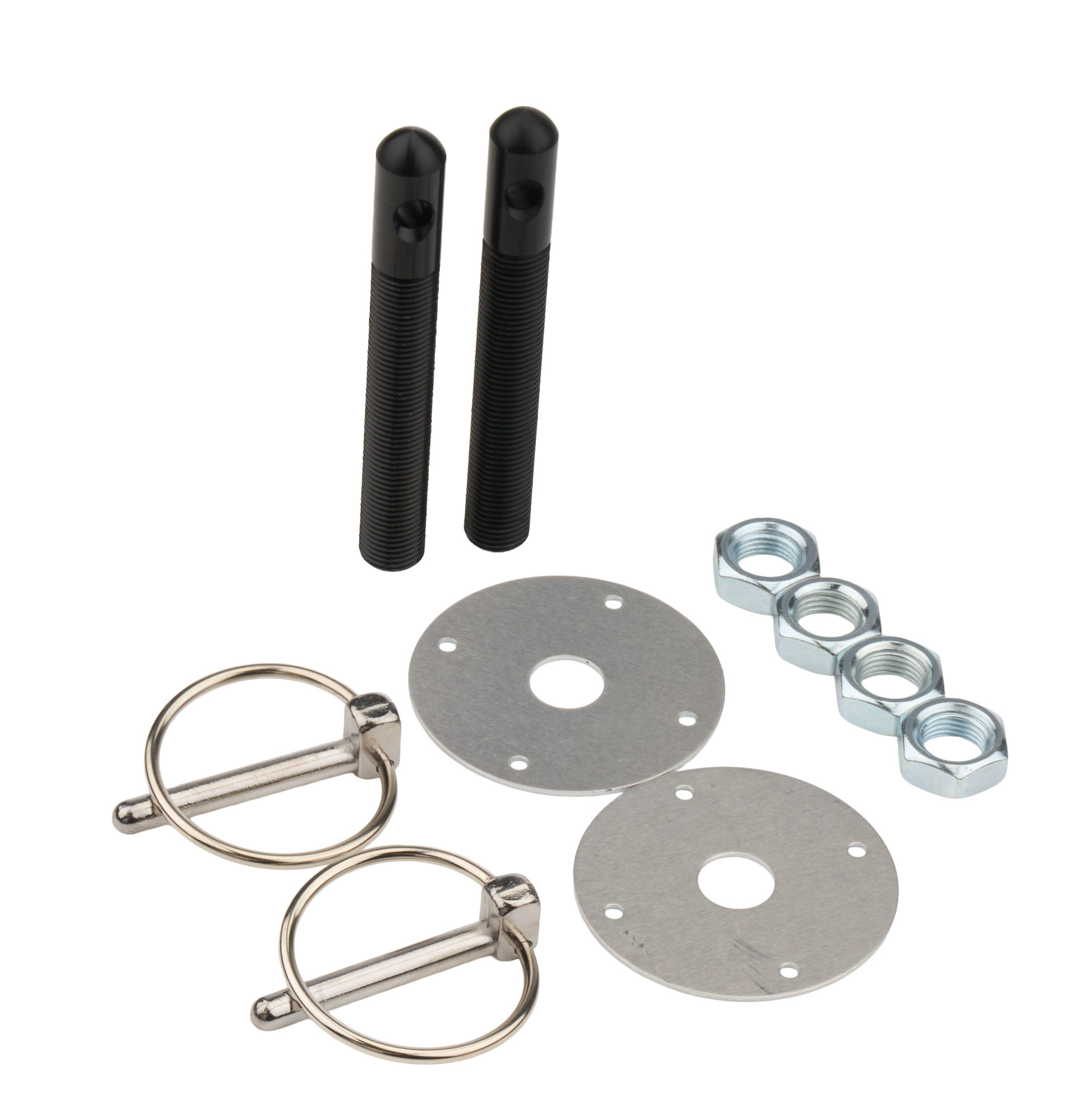 Alum Hood Pin Kit 1/2in with 1/4in Clips Black