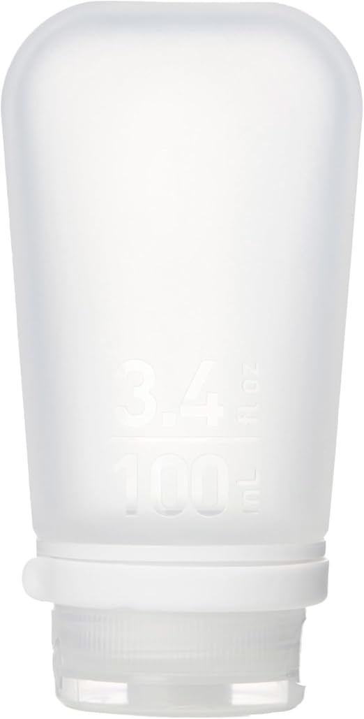 humangear GoToob+ (Large) | Refillable Silicone Travel Bottle | Locking Lid | Food-Safe Material | Clear, Large (3.4 fl.oz.; 100ml)