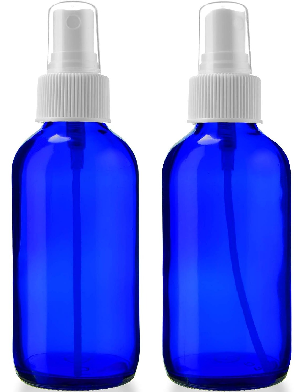 Sally's Organics Empty Blue Glass Small Portable Atomizer Spritzer, 2 Pack (4oz)
