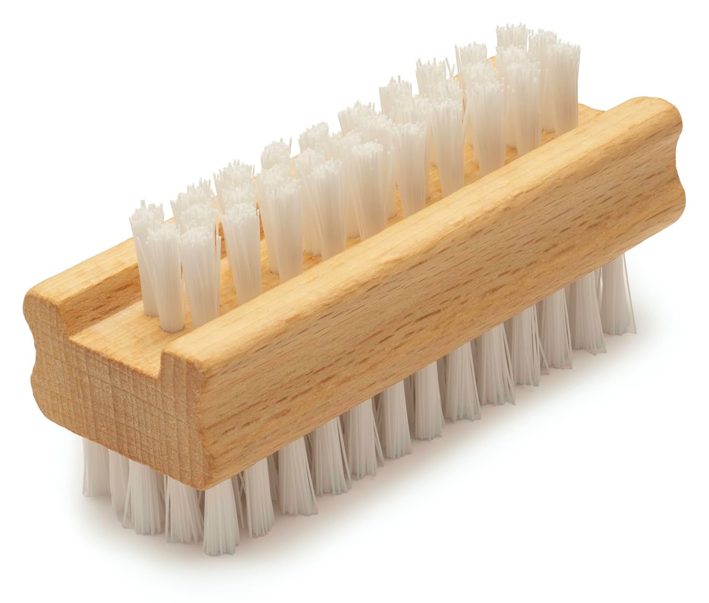 Konex Non-Slip Wooden Two-sided Hand and Nail Brush. Fingernail Brush for Nail Cleaning and Scrubbing. Heavy duty Stiff Nail Brush for Travel. Mechanic hand scrub brush with molded grip.