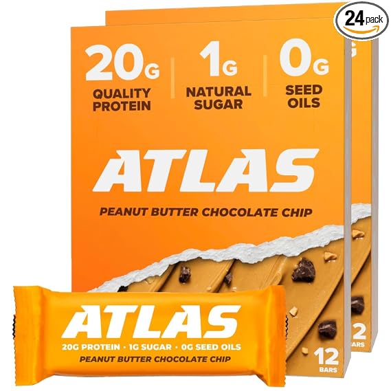 Atlas Real Food protein bars, Peanut Butter Chocolate Chip product thumbnail