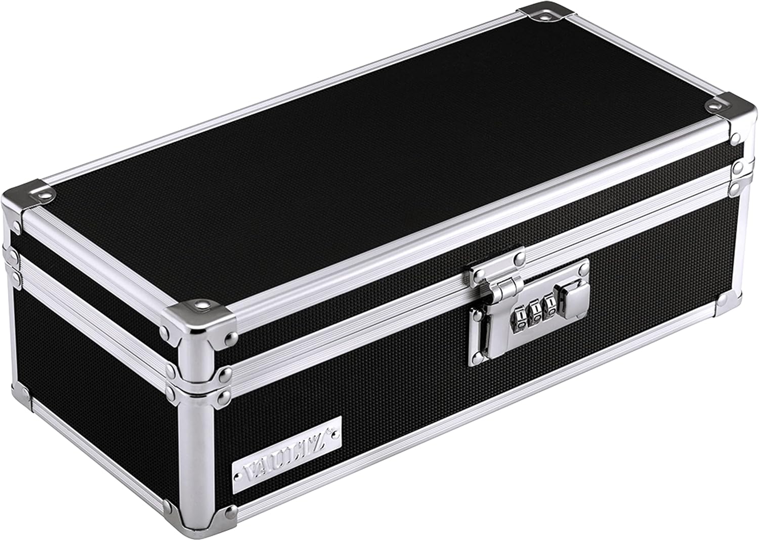 Vaultz Locking Medicine Storage Box, Combo Lock, 3.75x11.88x5.25, Black
