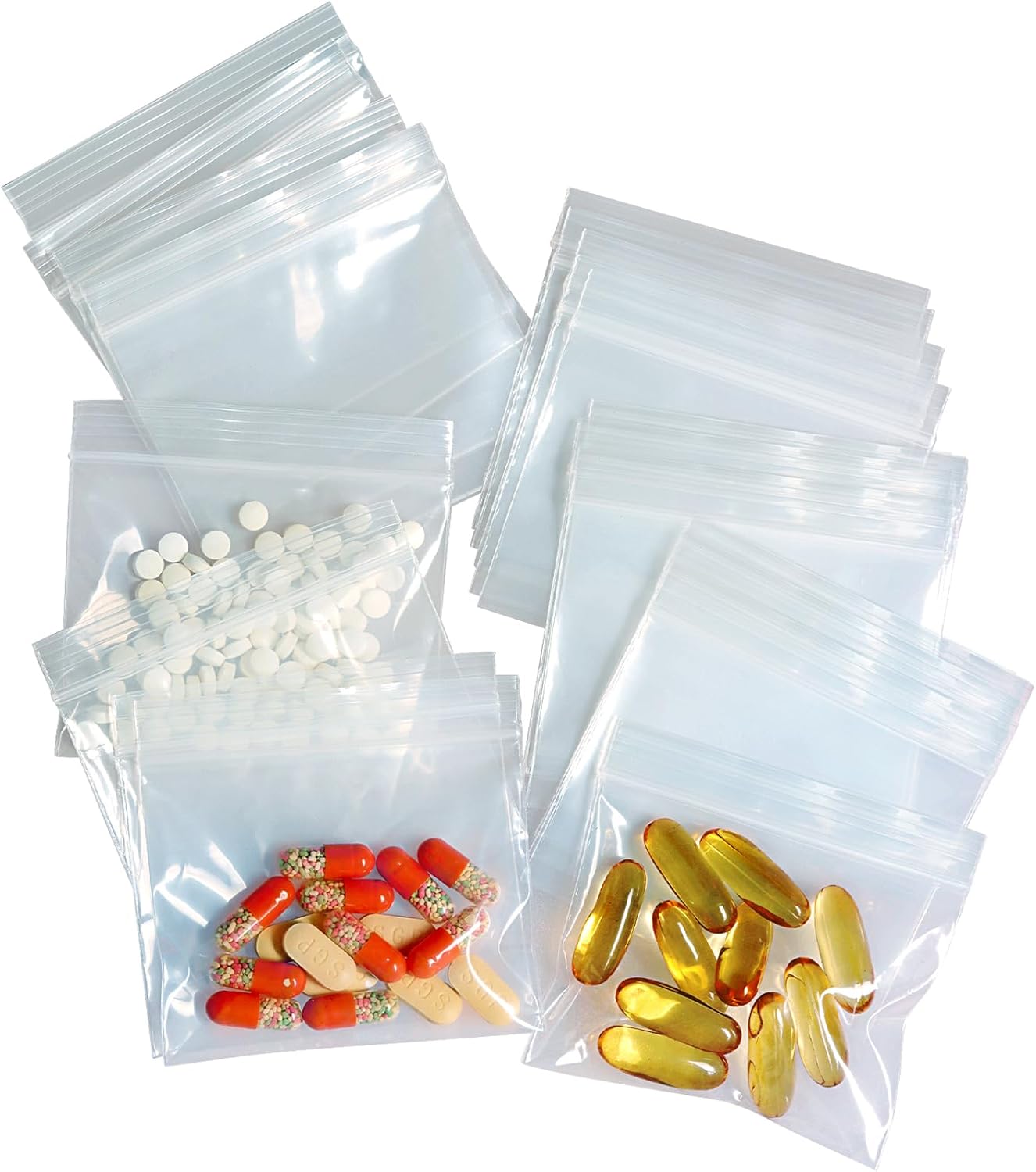 200 Packs Pill Bags 6 mil Sturdy 3x2.75 inch Pill Pouches BPA Free Handy Clear Pill Bags for Travel, Small Plastic Bags for Pill Organizer, Jewelry and Small Craft Pieces