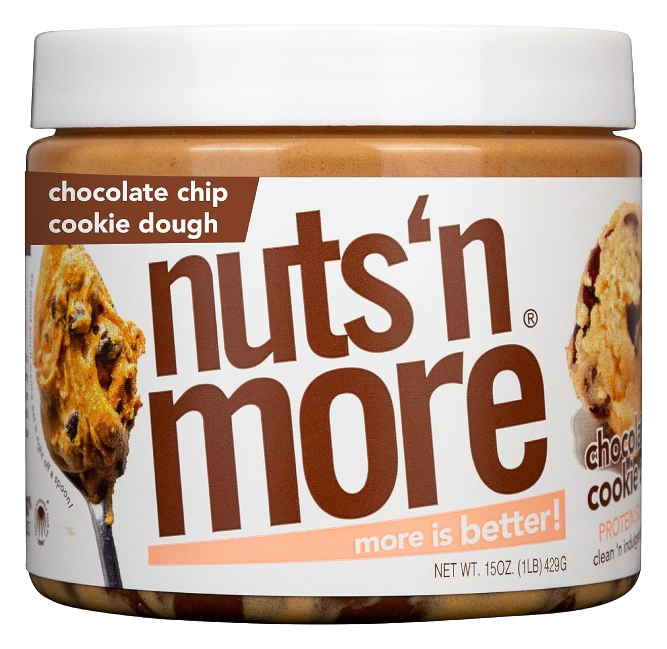 Nuts 'N More Chocolate Chip Cookie Dough Peanut Butter, High Protein, 15oz