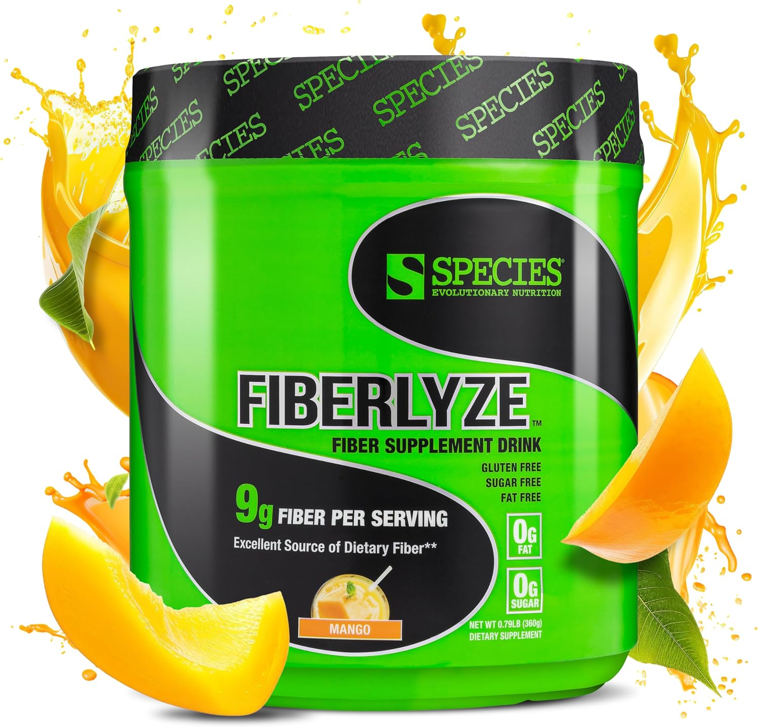 Species Nutrition Fiberlyze Fiber Supplement Drink, Mango, 30 Servings