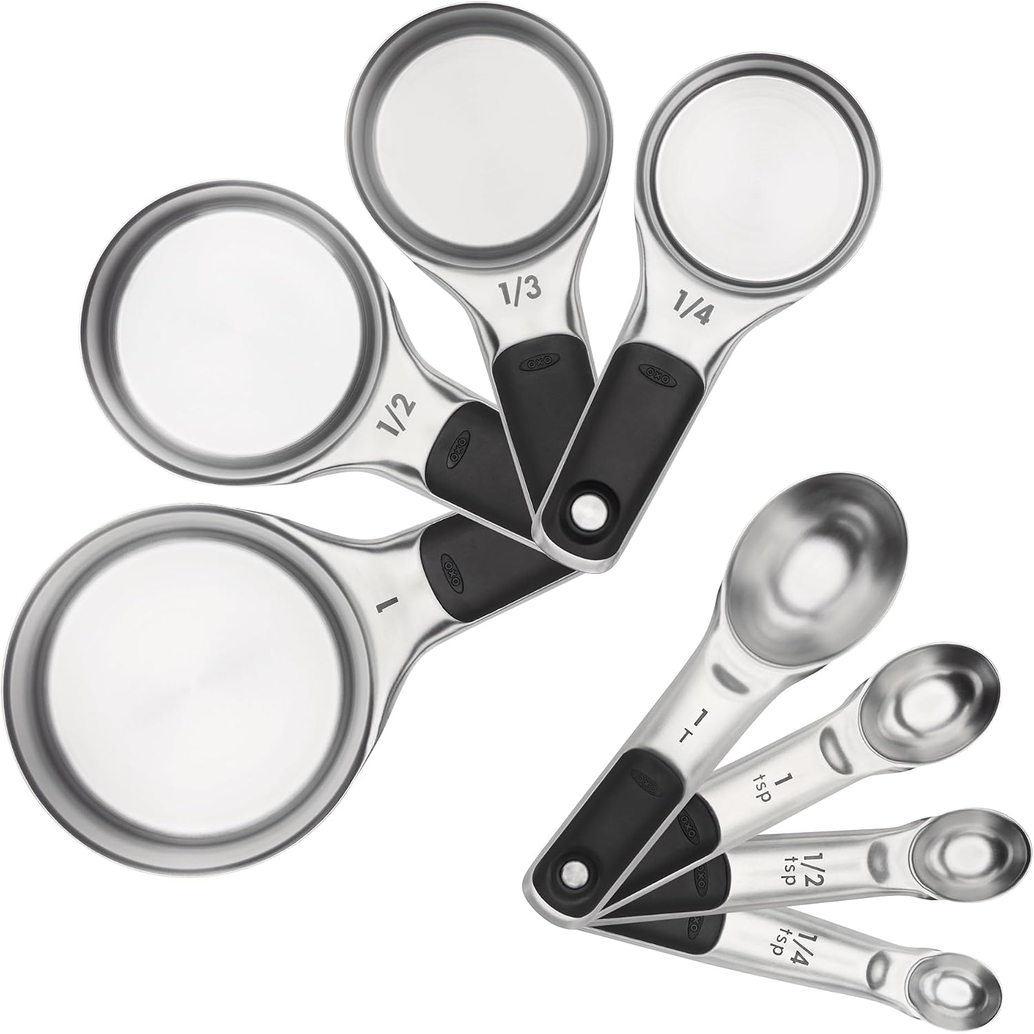 OXO Good Grips 8-Piece Stainless Steel Measuring Cups and Spoons Set