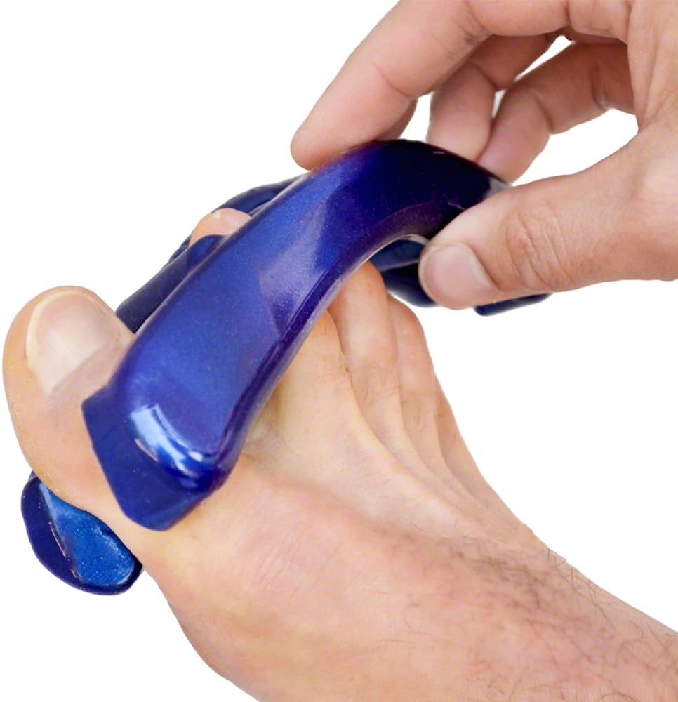 Yoga Toes® Classics for Men: Gel Toe Separators & Stretchers in Metallic Blue. Stop Foot Pain & Boost Athletic Performance! (Small M- 7 and up)