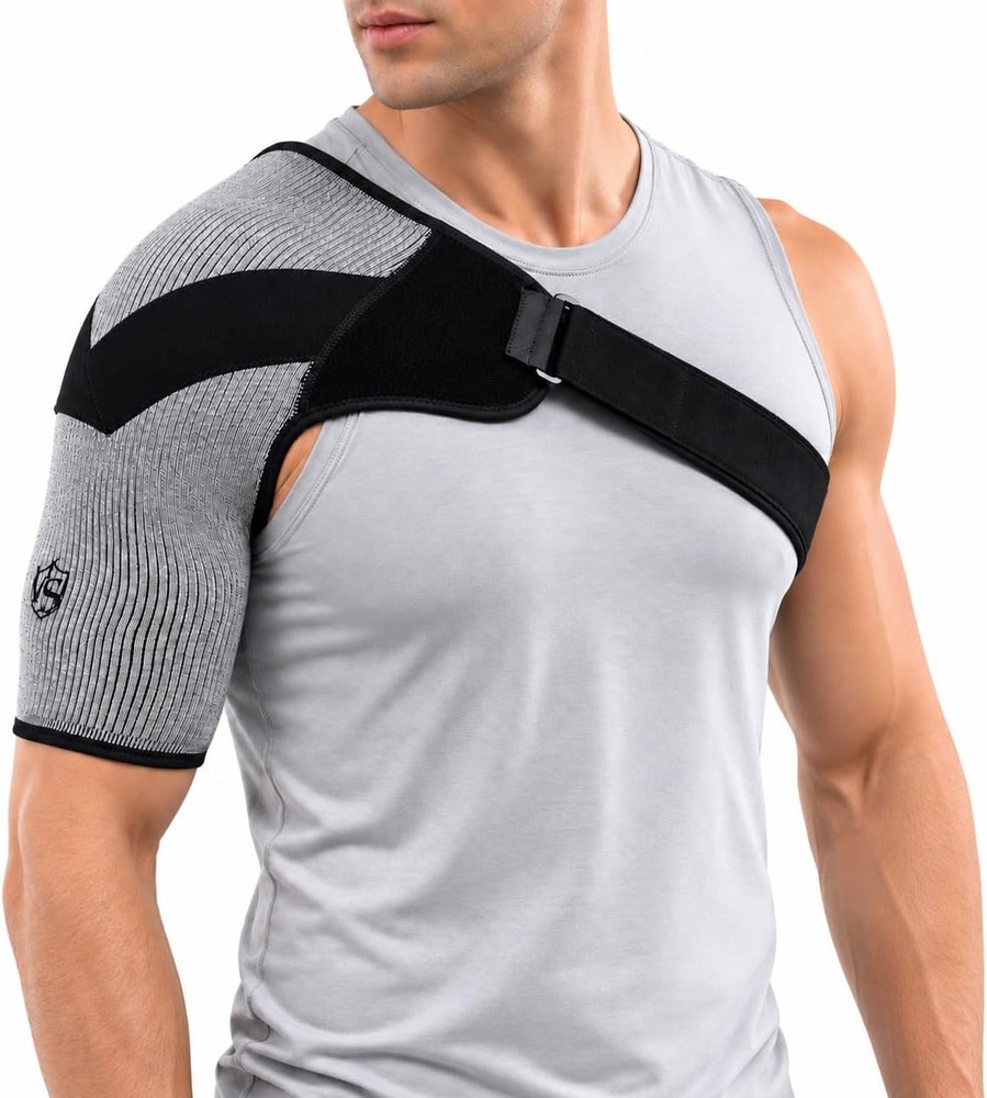 Vital Salveo Shoulder Brace Compression Sleeve Wrap with Support and Stability Breathable for Shoulder Pain Dislocated Rotator Cuff Tendinitis (1PC)