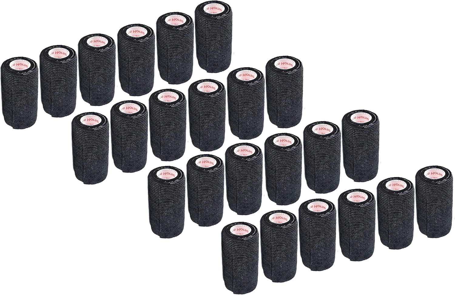 3 Inch Self Adhesive Medical Bandage Wrap Sport Tape (Black Bean) (24 Pack) Strong Elastic Self Adherent Cohesive First Aid Sport Flex Rolls for Wrist Ankle Knee Sprains and Swelling