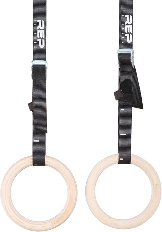 REP Fitness wood gymnastic rings with adjustable straps product thumbnail