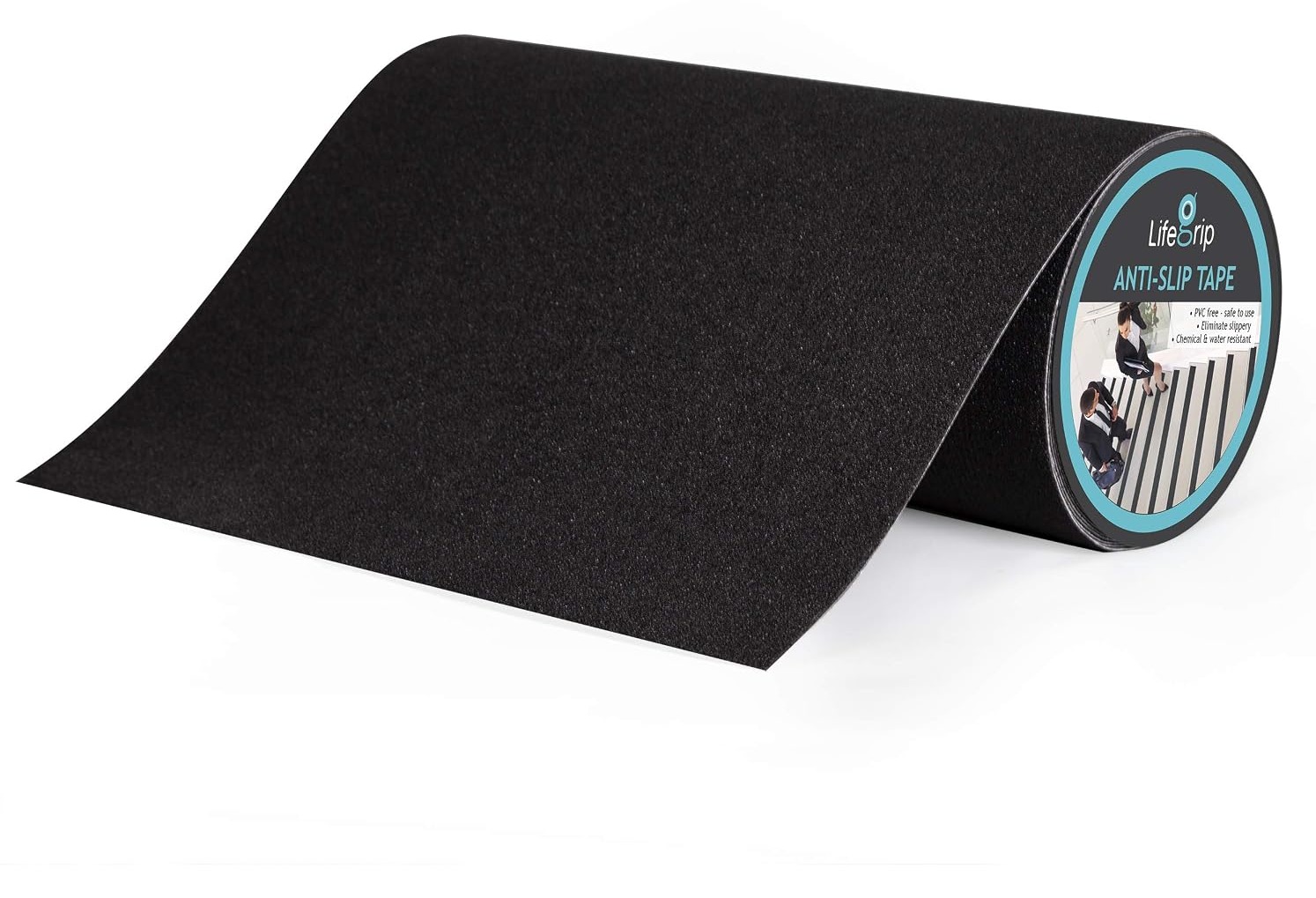 LifeGrip Stay on Track Anti Slip Traction Tape, 12 Inch x 30 Foot - Best Grip, Friction, Abrasive Adhesive for Stairs, Tread Step, Indoor, Outdoor (Tape, 12" X 30')