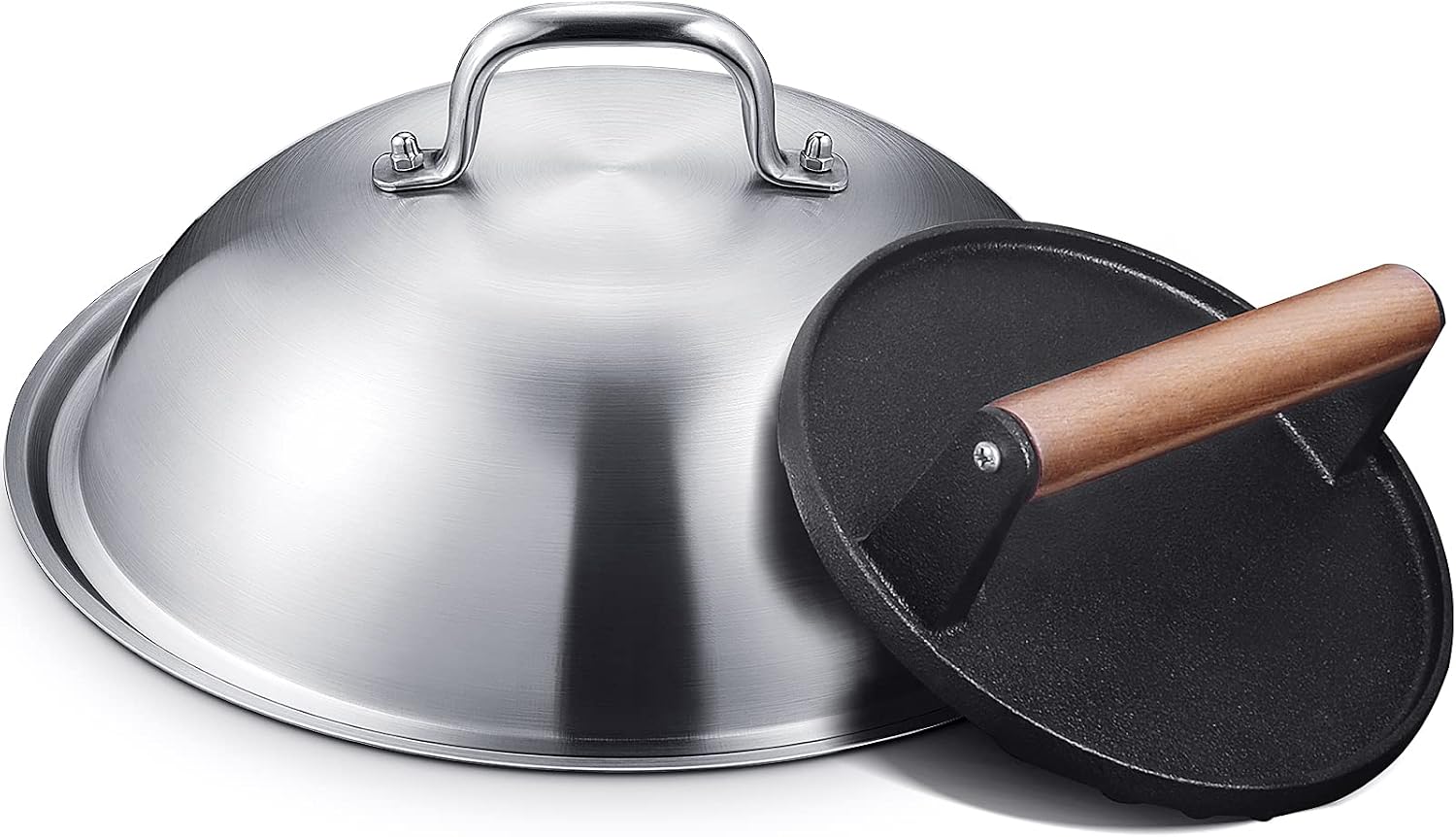 Homenote Griddle Accessories Kit with 12.5 Inch Dome and Smash Burger Press