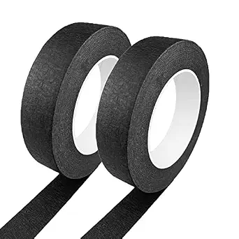 Black Masking Tape, 1 Inch x 55 Yards, 2 Rolls