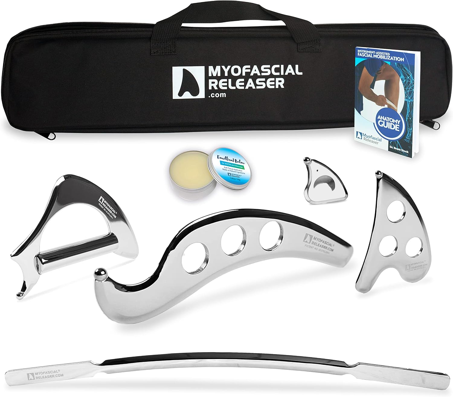 Myofascial Releaser IASTM Muscle Scraper Set, 5 Gua Sha Tools, Ease Tension