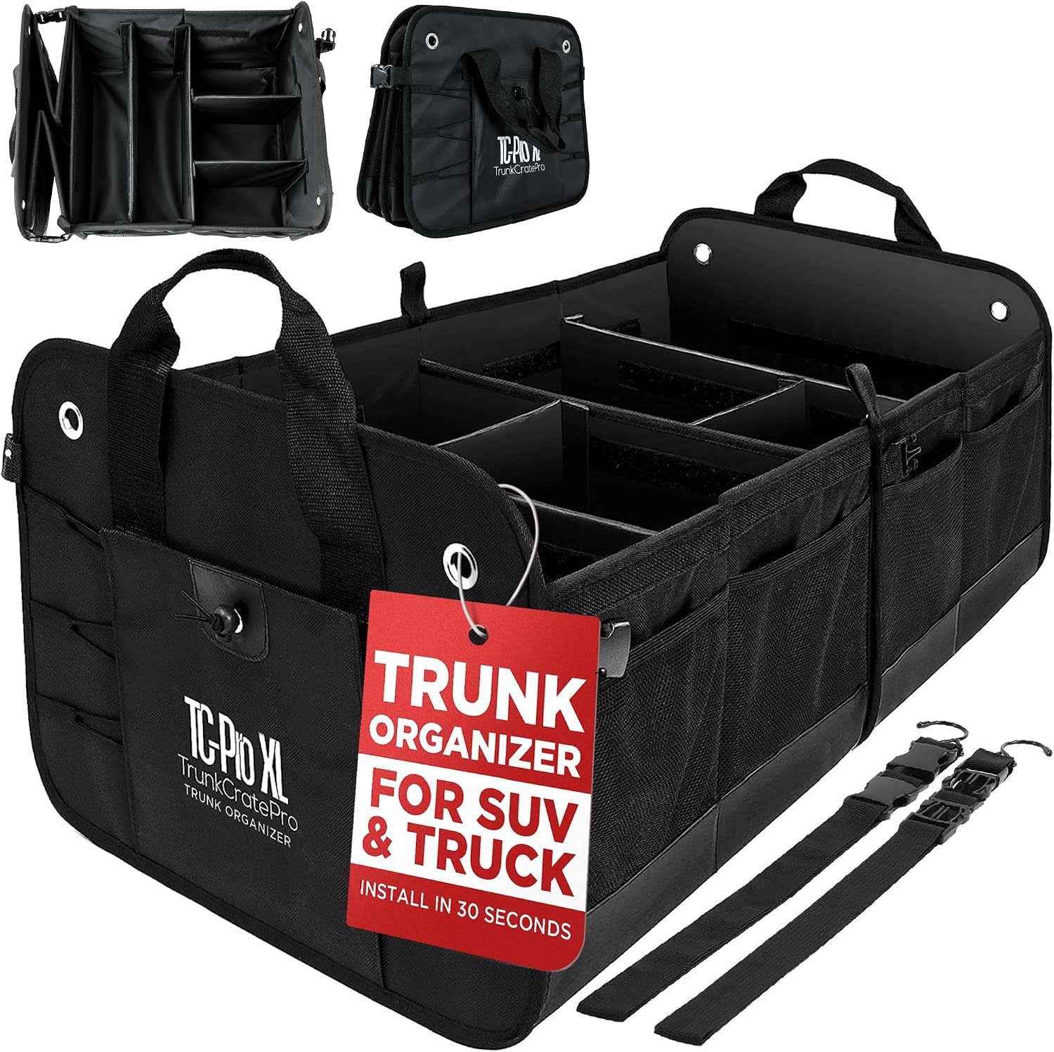 XL Black Car Trunk Organizer for SUV, Truck and Auto product thumbnail