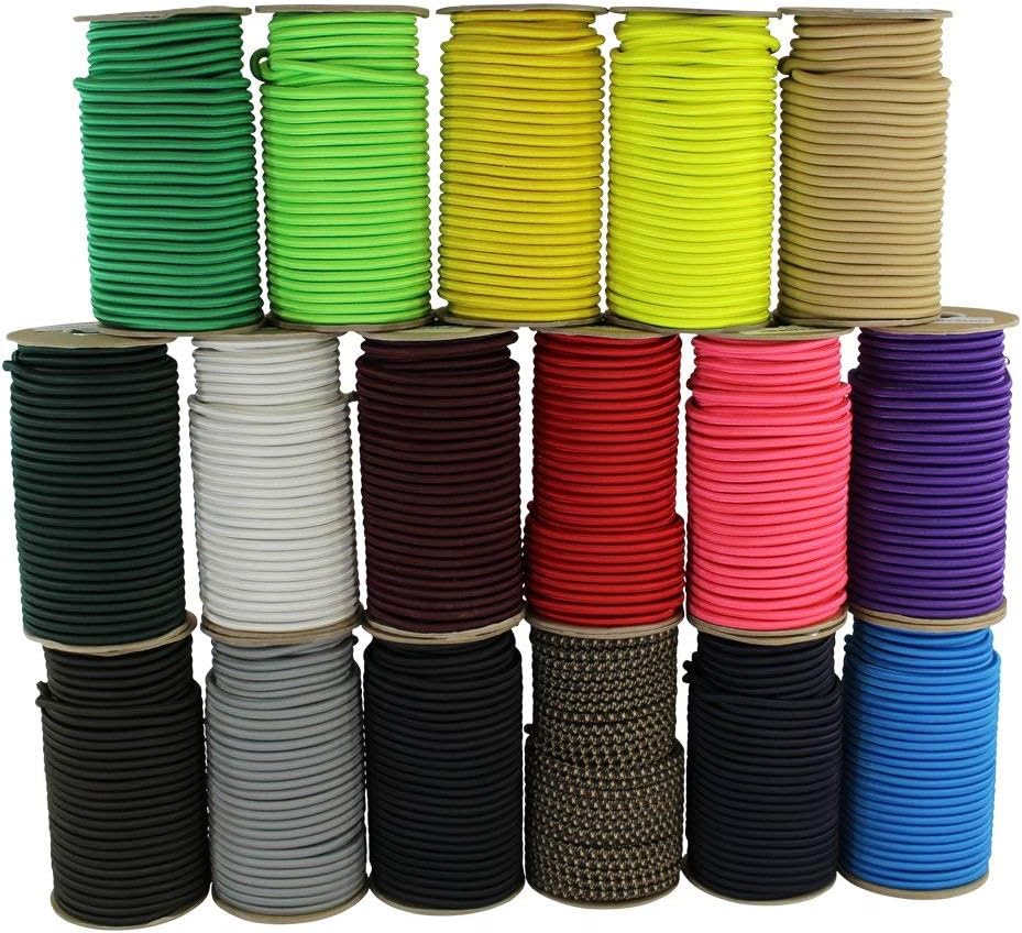 SGT KNOTS Marine Grade Bungee Cord, Elastic Shock Rope - 1/4 x 10ft, Black