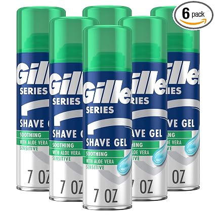 Gillette Series 3X Sensitive Shave Gel, 7 Ounce (Pack of 6)