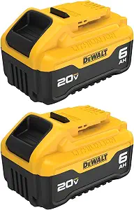 DEWALT 20V MAX Premium Lithium-Ion 6.0Ah Battery Pack, 2 Pack