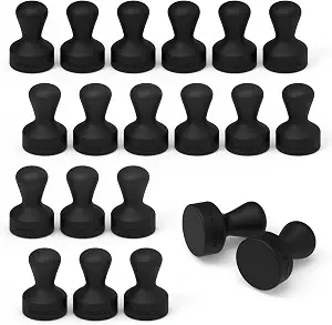 SMART&COOL 20 Pack Silicone Anti Scratch Fridge Magnets, Black