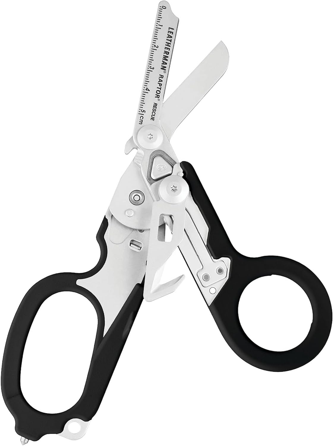 LEATHERMAN, Raptor Rescue, 6-in-1 Heavy-Duty Emergency/Trauma Shears with Carbide Glass Breaker & Strap Cutter, Made in the USA, Utility Holster Included, Black-Orange, With Utility Holster