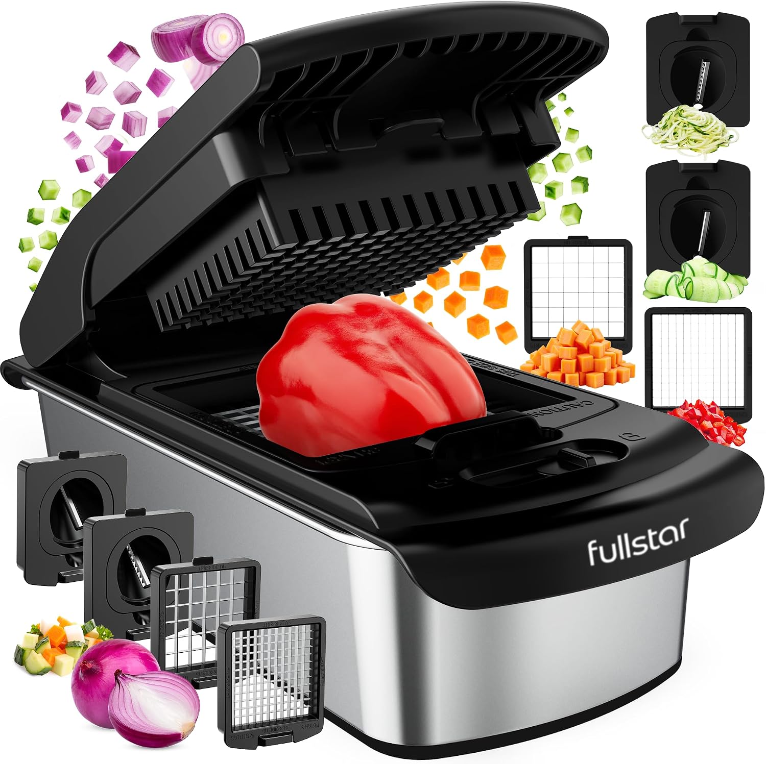 Fullstar Original Pro Vegetable Chopper & Spiralizer, 5-Cup Container