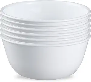 Corelle Vitrelle 28-oz Soup and Cereal Bowls, Winter Frost White, Set of 6