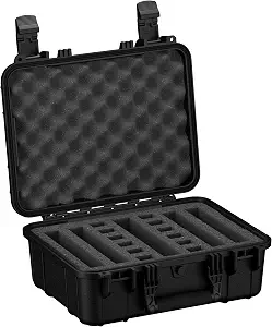 Condition 1 Waterproof Hard Gun Case, Model 179, 4 Pistol Slots 12 Mags, TSA Approved Lockable Firearm Storage Case, IP67 Waterproof, Made in USA