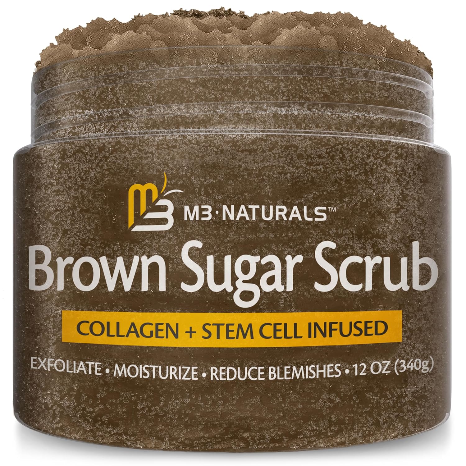 Brown Sugar Body Scrub, Exfoliating, Toning & Smoothing Scrub, 12 oz by M3